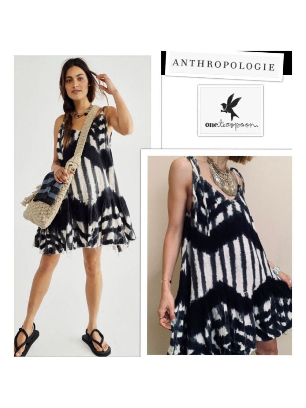 NEW Anthropologie OneTeaspoon The Icon Tie dye Boho Beachy Oversized Dress Med